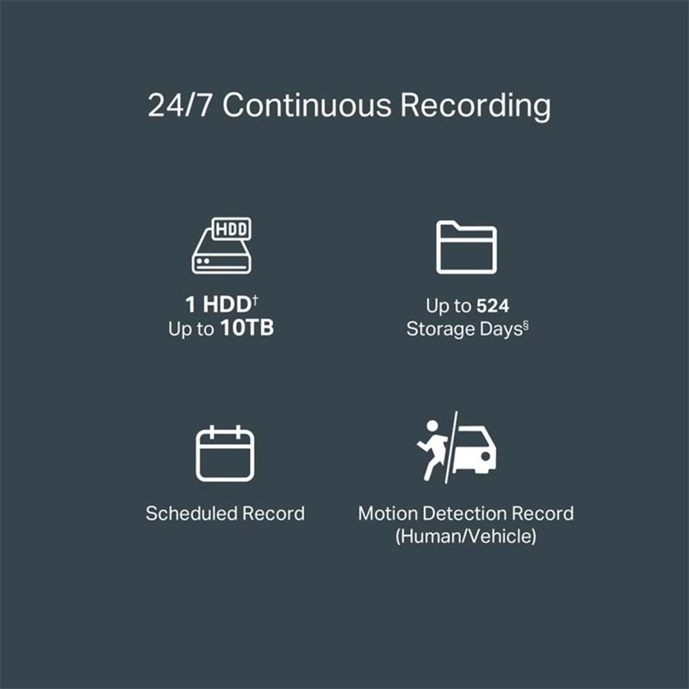 TP-LINK VIGI NVR1008H 8 KANAL 1 SATA H265+ ONVIF NVR KAYIT CİHAZI