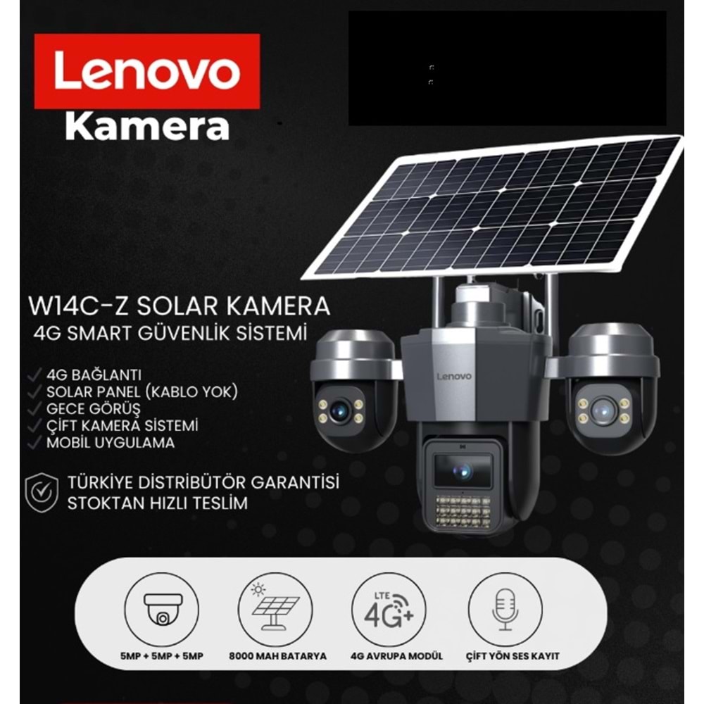 LENOVO W14C-Z 5MP+5MP+5MP Solar 4G kamera Smart