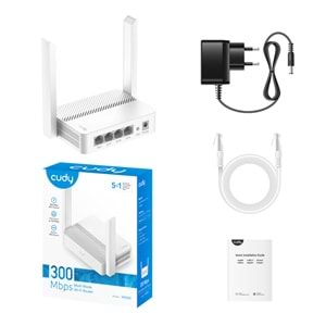 CUDY WR300 4 Port 10/100Mbps 300mbps 2 Anten Masaüstü Wi-Fi Router