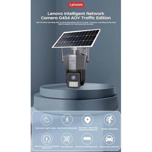 LENOVO G4S4 3MP+3MP Solar 4G kamera Smart