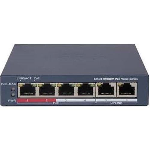 HIKVISION DS-3E1106P-EI/M 4+2 10/100 4 Port Poe 45W Yönetilebilir Metal Kasa