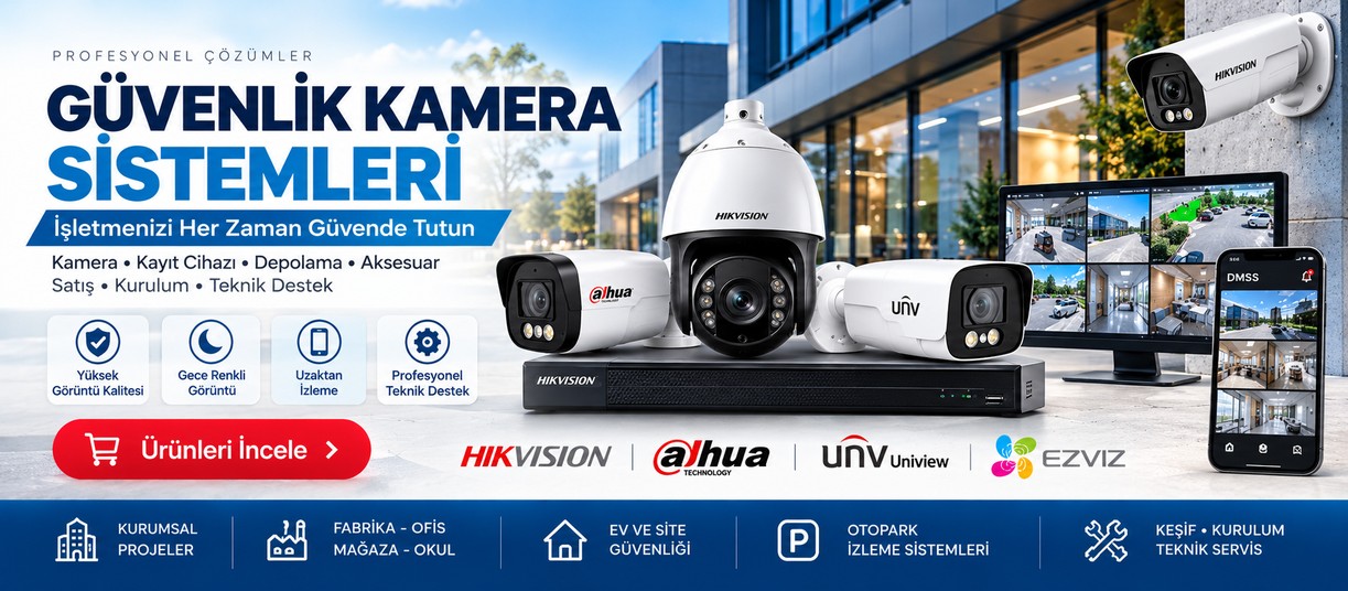 Güvenlik kamera sistemleri, kayıt cihazları ve profesyonel güvenlik çözümleri