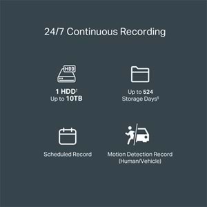 TP-LINK VIGI NVR1008H 8 KANAL 1 SATA H265+ ONVIF NVR KAYIT CİHAZI