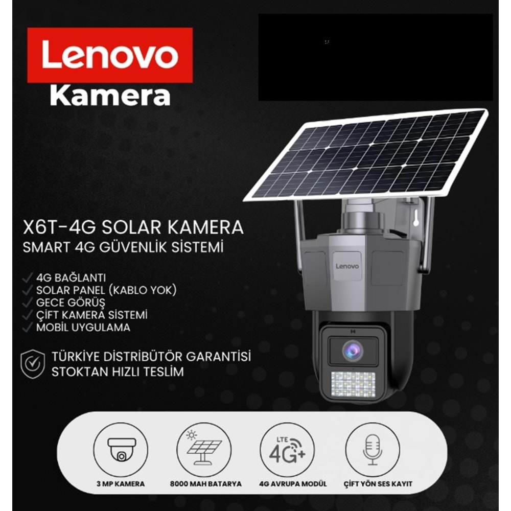 LENOVO X6T-4G 3MP Solar 4G kamera Smart