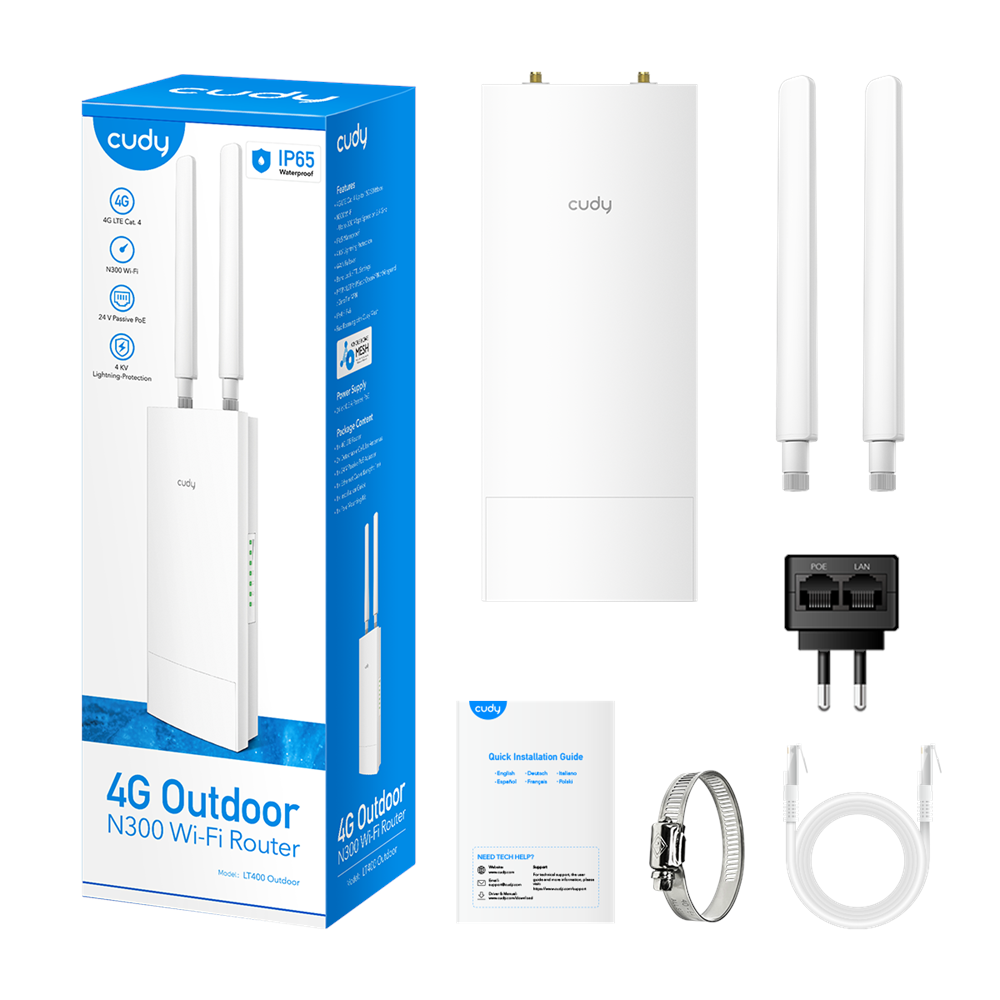 CUDY LT400 Outdoor_EU 1 Port 10/100Mbps 300mbps 4 Anten Outdoor