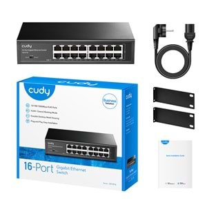 CUDY GS1016 16 Port Gbit Rackmount Yönetilemez Metal Kasa Switch