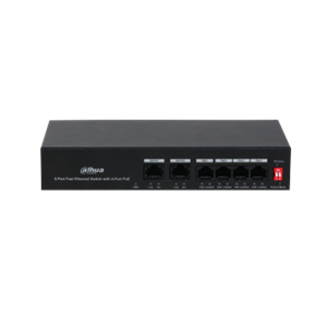 DAHUA DH-PFS3006-4ET-36 6 Port Mbit 4 Port PoE 36W 2xMbit Uplink Desktop Yönetilemez Switch