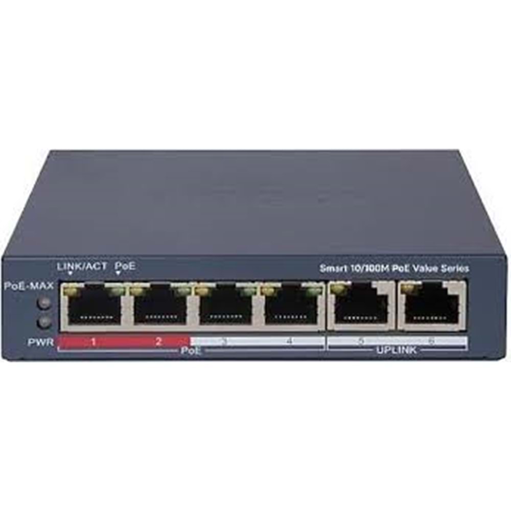 HIKVISION DS-3E1106P-EI/M 4+2 10/100 4 Port Poe 45W Yönetilebilir Metal Kasa