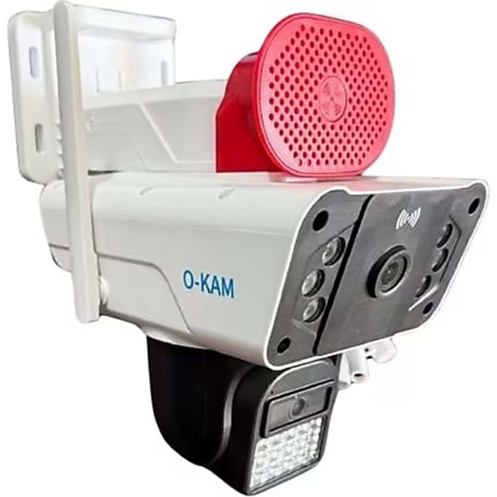 O-KAM-3041 WİFİ PTZ 6MP 3 LENS+SİREN Kamera