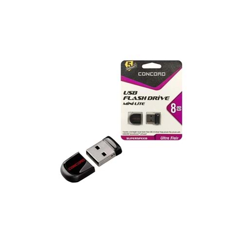 Concord C-UML8 8 GB Kapaklı Usb 2.0 Mini Lite Flash Bellek