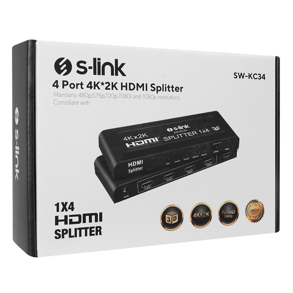 S-LINK SW-KC34 4 PORT 4K*2K HDMI SPLITTER