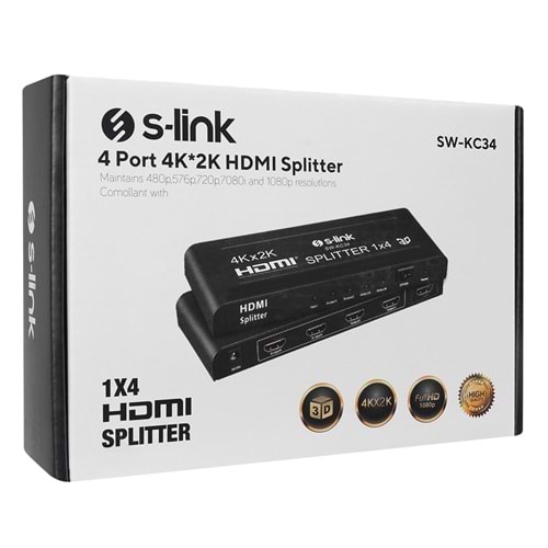 S-LINK SW-KC34 4 PORT 4K*2K HDMI SPLITTER