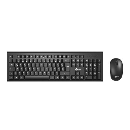 LECOO KW200 Q Türkçe Kablosuz Siyah Klavye + Mouse Seti